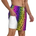 thumbnail image 2 of Kdxio Animal Paw Rainbow Print Men'S Swim Trunks With Compression Liner 7 Inch Inseam Quick Dry Swim Shorts, 2 of 7