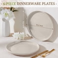 thumbnail image 3 of Vesteel Dinner Plates Set of 6, 10.2inch Ceramic Stoneware Sets for Home Restaurant, Large Dinnerware for Serving Steak, Pizza, Dishwasher & Microwave Safe, 3 of 8