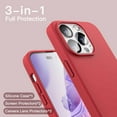 thumbnail image 3 of JETech [3 in 1] Silicone Case for iPhone 14 Pro 6.1-Inch, with 2-Pack Screen Protector and 2-Pack Camera Lens Protector, Full Coverage Tempered Glass Film, Shockproof Phone Cover (Red), 3 of 7