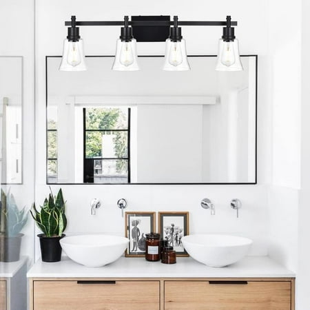 5 Light Bath Vanity Lights Industrial Wall Sconce With Clear Ribbed Glass Lamp Oil Rubbed Bronze Bathroom Lighting Rustic Farmhouse Fixture Canada 5 Light Bath Vanity Lights Industrial, 5 Light Bathroom Vanity Oil Rubbed Bronze