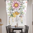 thumbnail image 3 of Colorful Daisy Floral Balloon Curtains for Living Room/French Door, Spring Flowers Botanical Leaves Rustic Tie Up Curtains 63 Inch Length Energy Saving Kitchen Curtains Shades for Windows 42"x63", 3 of 8