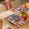 thumbnail image 4 of 4th of July Placemats Set of 4 Independence Day Floral American Flag Place Mats Indoor Wipeable Table Mats Washable Cloth Dining Table Placemats for Kitchen Holiday Party Home Decor 13x19 Inch, 4 of 9