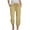 Khaki, variant on GEWSEY Capri Pants for Women Casual 2025 Summer Drawstring Elastic Waist Linen Pant Straight Wide Leg Pocket Cropped Trouser (White, L)