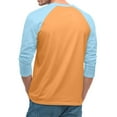 thumbnail image 5 of 3/4 Sleeve Mens Casual Raglan Jersey Baseball Tee Shirt Orange XL, 5 of 7