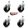 thumbnail image 2 of 4 Inch Phenolic Wheel Swivel 10mm Threaded Stem Caster Set Service Caster, 2 of 2