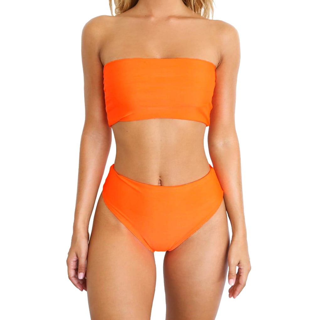 neon tube top bathing suit