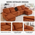 thumbnail image 4 of 124" U-Shaped Modern Sectional Sofa w/ Console, Cup Holders & Pillows,  Comfortable Seating, 4 of 9