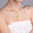 thumbnail image 5 of Gem Stone King 10K White Gold Yellow Lemon Quartz Pendant Necklace for Women (6.85 Cttw, Gemstone Birthstone, Emerald Checkerboard Cut 14x10MM, with 18 inch Chain), 5 of 5