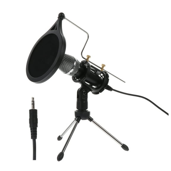 KALLORY 1Set Computer Microphone for Singing ABS Material Recording Mic Portable Design
