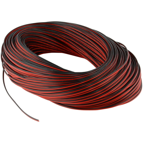 330ft Extension Cable Wire Cord 100M 22AWG Wire Cord for Single Color LED Strips 22/2 Low Voltage Extension, Black and Red