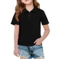 thumbnail image 2 of Mfakffe Toddler Girls Polo Shirt Back To School Casual School Uniform Short Sleeve Collared T Shirts Cute Top(Black,9-10 Years), 2 of 5