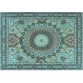 thumbnail image 1 of Ahgly Company Indoor Rectangle Medallion Light Blue Traditional Area Rugs, 8' x 10', 1 of 4