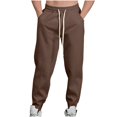 thumbnail image 4 of DODADAWANJ Cotton Sweatpants Men with String Big and Tall Drawstring Elastic Waist Sweatpant with Pockets Loose Fit Workout Joggers Pants Coffee M, 4 of 10