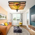 thumbnail image 2 of More Change 15.8" Stained Glass Chandeliers Flush Mount Hand-Made Ceiling Light Fixtures, 2 of 16