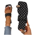 thumbnail image 6 of Women Polka Dot Square Toe Two Strap Slide Sandals Casual Summer Flat Shoes Black 7, 6 of 9