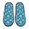 thumbnail image 2 of KLL Daisies Flowers Slippers for Women Men House Slip on Indoor Outdoor Bedroom Furry Fleece Lined Ladies Comfy Anti-Skid Rubber Hard Sole-Medium, 2 of 8