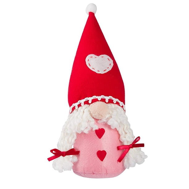 Peluche De San Valentín, Muñeco Sin Rostro Con Parte Inferior Ponderada, Gnomos De Anciano Con Parches De Corazón, Sombreros Para Decoraciones Navideñas Para El Hogar Cateissary HA046818-01