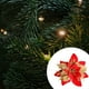thumbnail image 4 of Monstrate Decoración de flores artificiales de Navidad con purpurina, adorno de árbol de Navidad brillante, accesorios de diseño de fiesta para sala de Kits de decoración para fiestas oro rojo Monstrate HA069938-03, 4 of 6