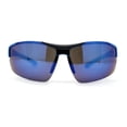 thumbnail image 2 of Mens Xloop 80s Color Mirror Half Rim Sport Plastic Sunglasses Blue Mirror, 2 of 4