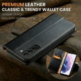 thumbnail image 4 of Wallet Case For Samsung S20 Plus,Luxury Premium Leather Flip Strong Magnetic Closure [Kickstand][RFID Blocking][Card Holder Slots] Retro Shockproof Phone Cover For Samsung Galaxy S20 Plus,Black, 4 of 7