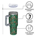 thumbnail image 4 of Green Christmas Gingerbread Man Pattern Tumbler with Handle and Lid,40oz Double Wall Vacuum Insulated Tumbler,Cups Gift for Women and Men, 4 of 7
