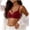 Wine, variant on Bosfbaoi Women's Seamless Wireless Push Up Bra, Crisscross Cutout Adjustable Strap Invisible Bralette, Lightweight Comfort Everyday Wear for Women, Size S-XL