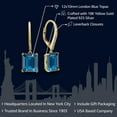 thumbnail image 2 of Gem Stone King 15.10 Ct London Blue Topaz White Diamond 18K Yellow Gold Plated Silver Earrings, 2 of 4