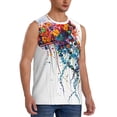 thumbnail image 2 of Balery Colorful Floral Jellyfish Camisetas sin mangas para hombre, absorbe la humedad y protege contra el mal olor.-3X-Large, 2 of 7