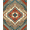Rust Red Teal Cream, Pattern 17, variant on ODIKA Southwestern Grid Border Motif Stripe Stepped Aztec Vintage Mosaic Playful for Dorm Room, Small Living Apartment, Stain Resistant Low Profile