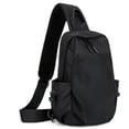 thumbnail image 1 of Sac de Poitrine - Sacoche pour Hommes - Tissu Oxford - Résistant à l'Abrasion - Noir, 1 of 2