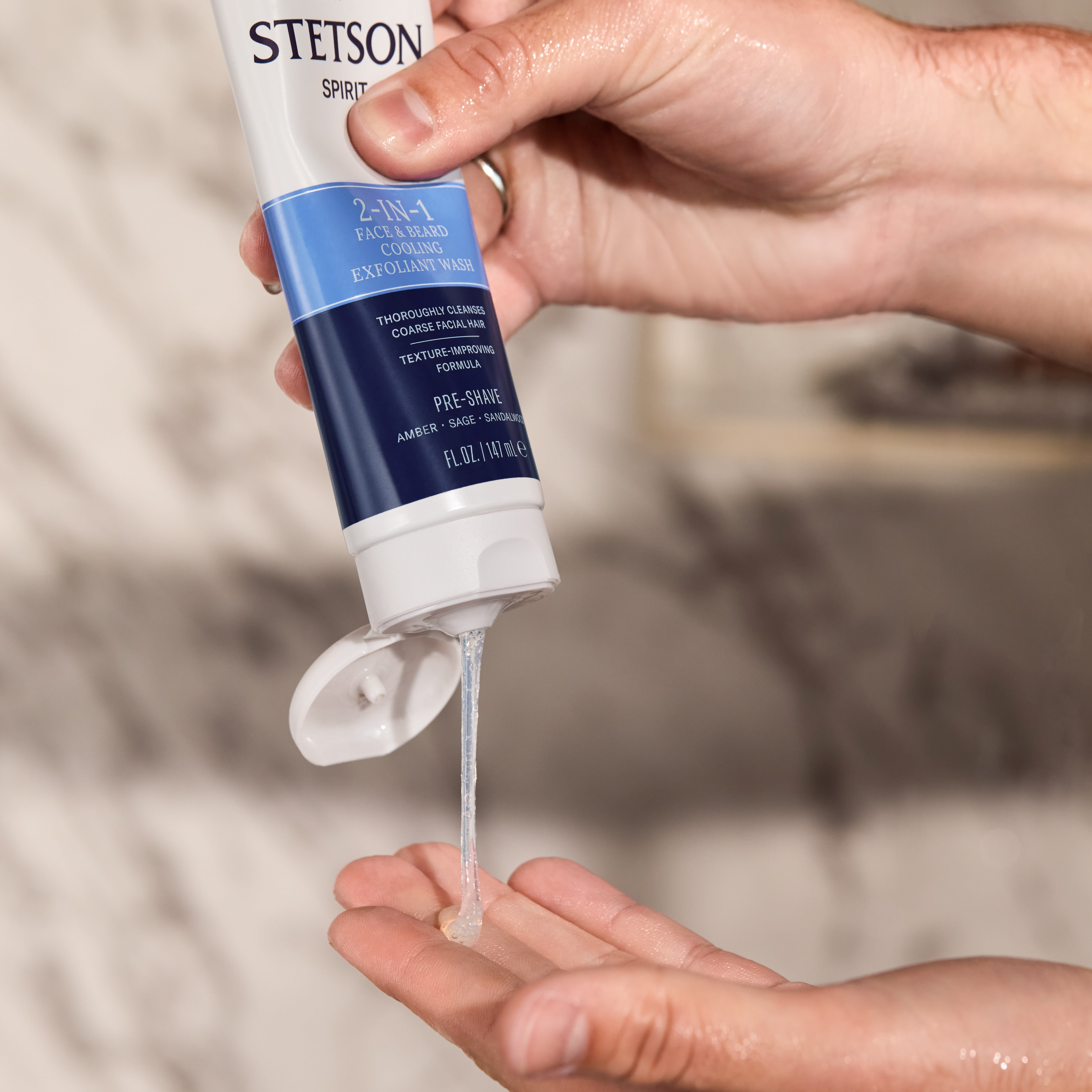Stetson Spirit 2-in-1 Face & Beard Cooling Exfoliant Wash 5.0 fl. oz.