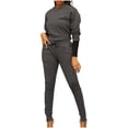 thumbnail image 1 of Yuyuzo Ensembles d'Entraînement 2 Pcs pour Femmes Chandails en Molleton à Manches Longues Col Rond avec Joggeurs Pantalons Survêtements, 1 of 7