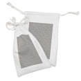 thumbnail image 2 of Botany Fabric Pouch Set of 2, Abstract Pattern with Dots Lines and Dandelions, Small Drawstring Bag for Toiletries Masks and Favors, 9" x 6", Dimgray Pale Seafoam, by Ambesonne, 2 of 2