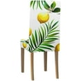 thumbnail image 4 of ZHANZZK Topical Palm Leaves Lemons and Butterfly Stretch Chair Cover Protector Seat Slipcover for Dining Room Hotel Wedding Party Set of 6, 4 of 6