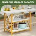 thumbnail image 5 of Uforic 47" Dining Table for 4, Dining Room Table with Storage Shelf, ModernRectangle Kitchen Table for Home Kitchen Dining Room Living Room, White& Gold, 5 of 9