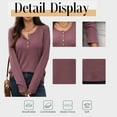 thumbnail image 5 of Mengpipi Women’s Henley Tops Fall Spring Long Sleeve Button Neck Waffle Knit Casual Lightweight Pullover Shirts S-2XL, 5 of 7
