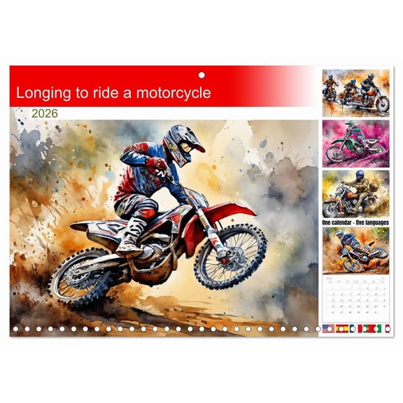 Longing to ride a motorcycle (Monthly Wall Calendar 2026 16.5 x 23.4 (open)), CALVENDO 14 Month Calendar