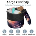 thumbnail image 2 of PhooArto Drawstring Cosmetic Bag, Barrel Shaped Portable Travel Makeup Bags, Space Stars Universe Cosmic Large Capacity Waterproof Multifunctional Bucket Toiletry Bag, 2 of 6