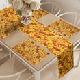 thumbnail image 2 of Ambesonne Tree Table Runner & Placemats, Shady Fall Oak Maple Leaf, Placemat 4 pcs + Runner 16"x90", Earth Yellow Marigold, 2 of 2