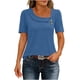 thumbnail image 1 of Tops de Mujer Casual Color Sólido Manga Corta Botón, Blusa Elegante para Primavera Verano Diario, 1 of 6