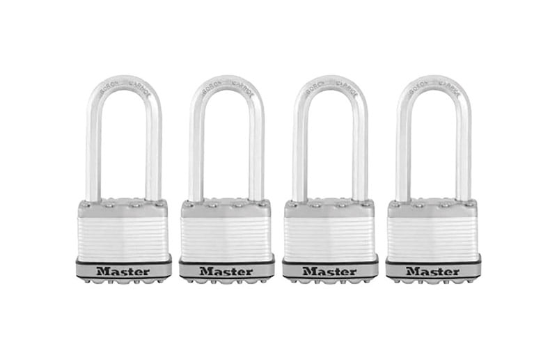 Master Lock 2" W Steel Dual Ball Bearing Locking Padlock 4 pk Keyed