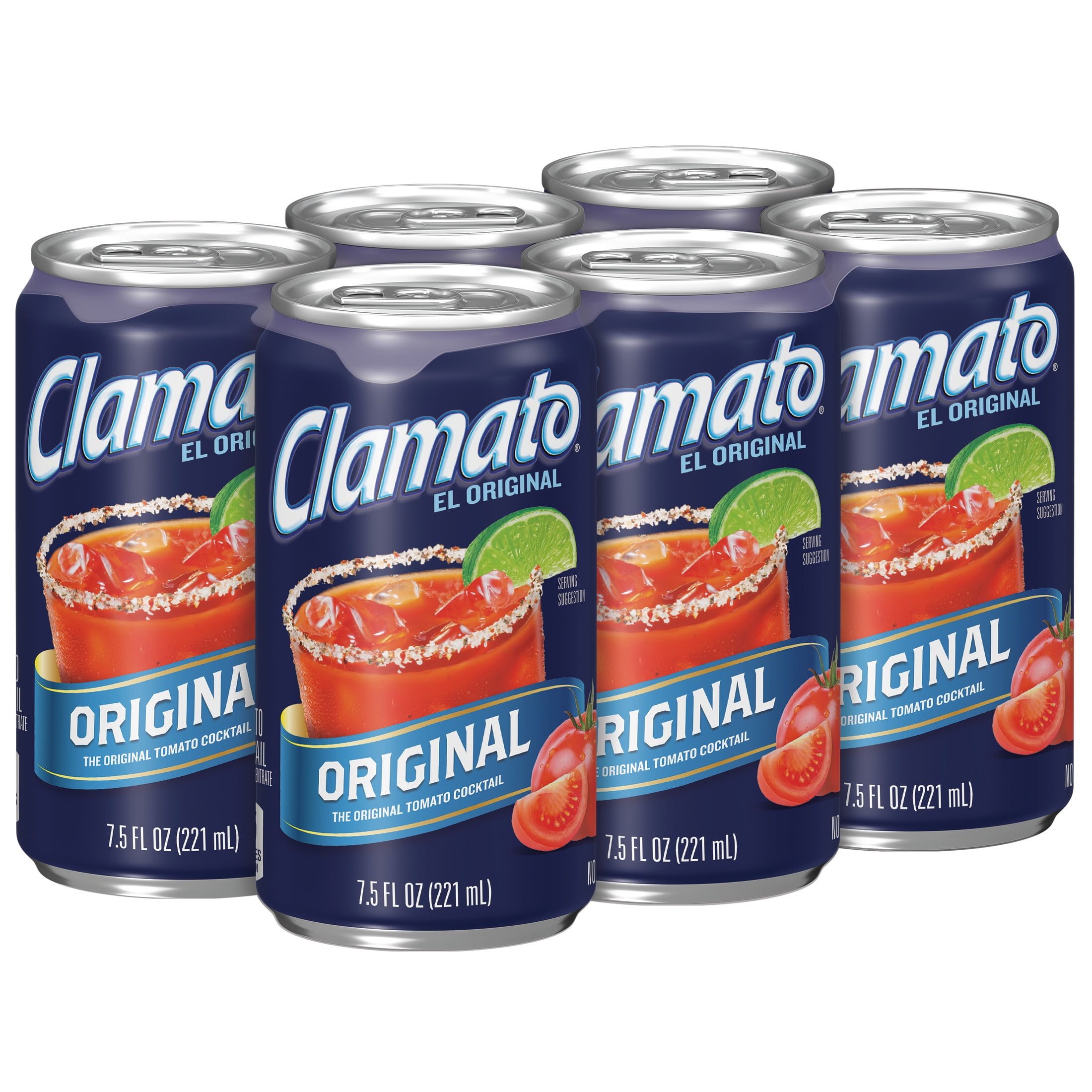 Clamato Original Tomato Cocktail, 7.5 fl oz cans, 6 pack