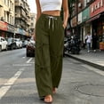 thumbnail image 6 of Gytharion Women's Bow Tie Streetwear Sweatpants with Pockets Drawstring Elastic Waist Joggers Solid Color Loose Wide Leg Pants, 6 of 8