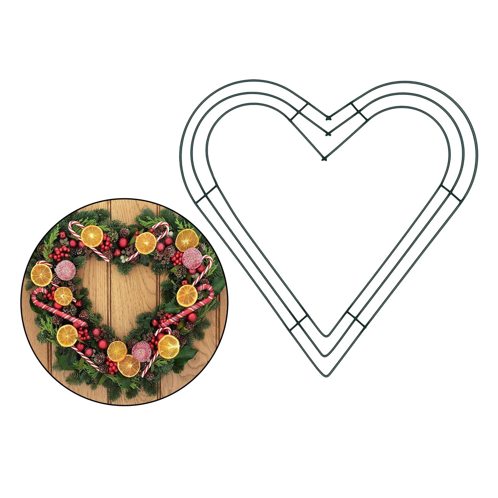 Heart Shaped Wire Floral Wreath Frame DIY for Christmas