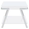 thumbnail image 5 of Pemberly Row Contemporary Wood End Table with Shelving White and Chrome, 5 of 8