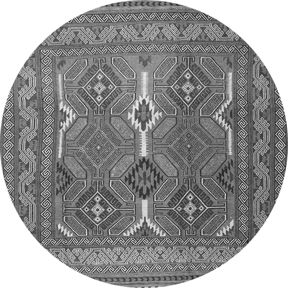 Ahgly Company Indoor Round Persian Gray Traditional Area Rugs, 4' Round