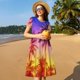 thumbnail image 4 of Disketp Palm Trees at Sunset para Vestido de Manga Corta para Mujeres, Vestidos de Verano para Mujeres, Casual y Holgado para la Playa, 4 of 6