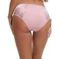 thumbnail image 3 of INSPIRE CHIC Women's Lace Mid-Waisted Full Coverage Briefs HI-Cut Leak Proof Ladies Underpants M Pink, 3 of 4