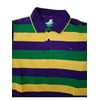Adult Medium Mardi Gras Rugby Stripe Purple Green Yellow Knit SS Shirt