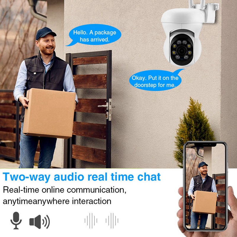 2MP Wireless PTZ IP Camera Full Color AI Humanoid Detection Auto Tracking Baby Monitor Home Security Camera